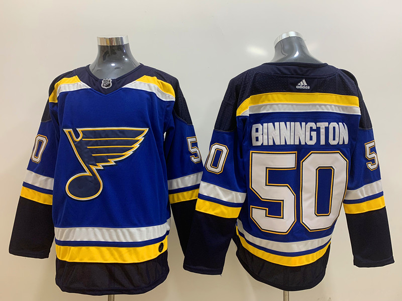 Men's St. Louis Blues Jordan Binnington #50 Blue Home Breakaway Jersey